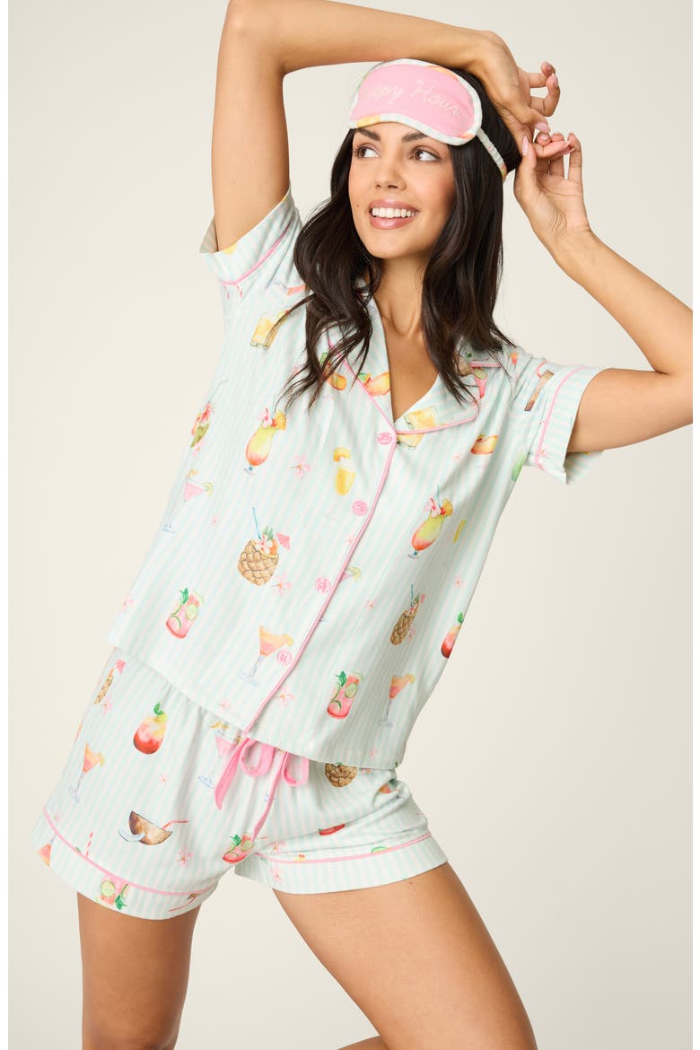 It's Five Somewhere Short Pajamas, Alternate, color, LIGHT AQUA