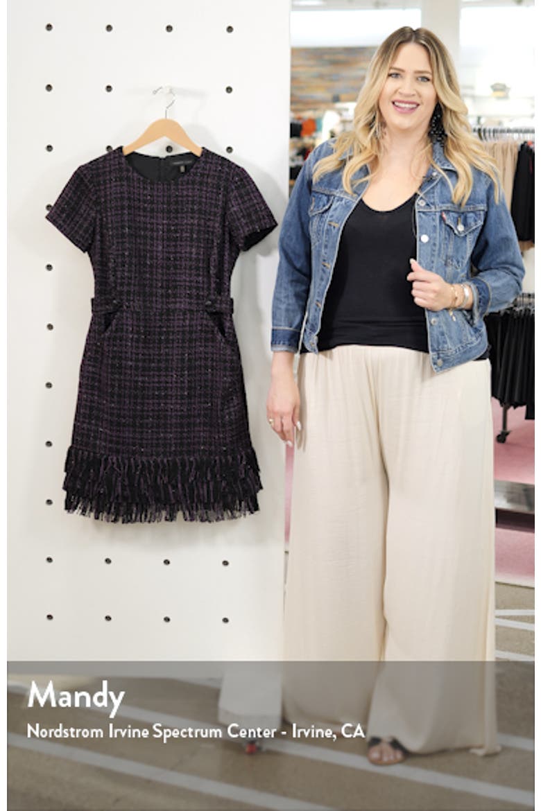 Tiered Fringe Bouclé Sheath Dress video