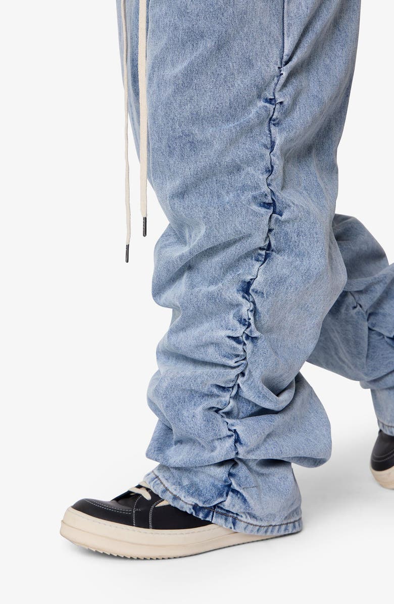 mnml Ruched Denim Wide Leg Jeans, Alternate, color,