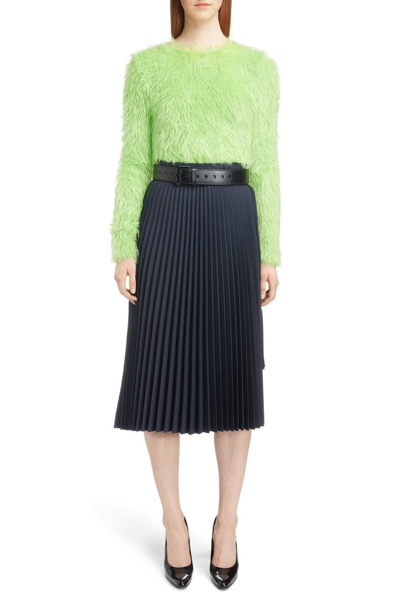 Teddy Texture Sweater, Alternate, color, 3520-ACID GREEN