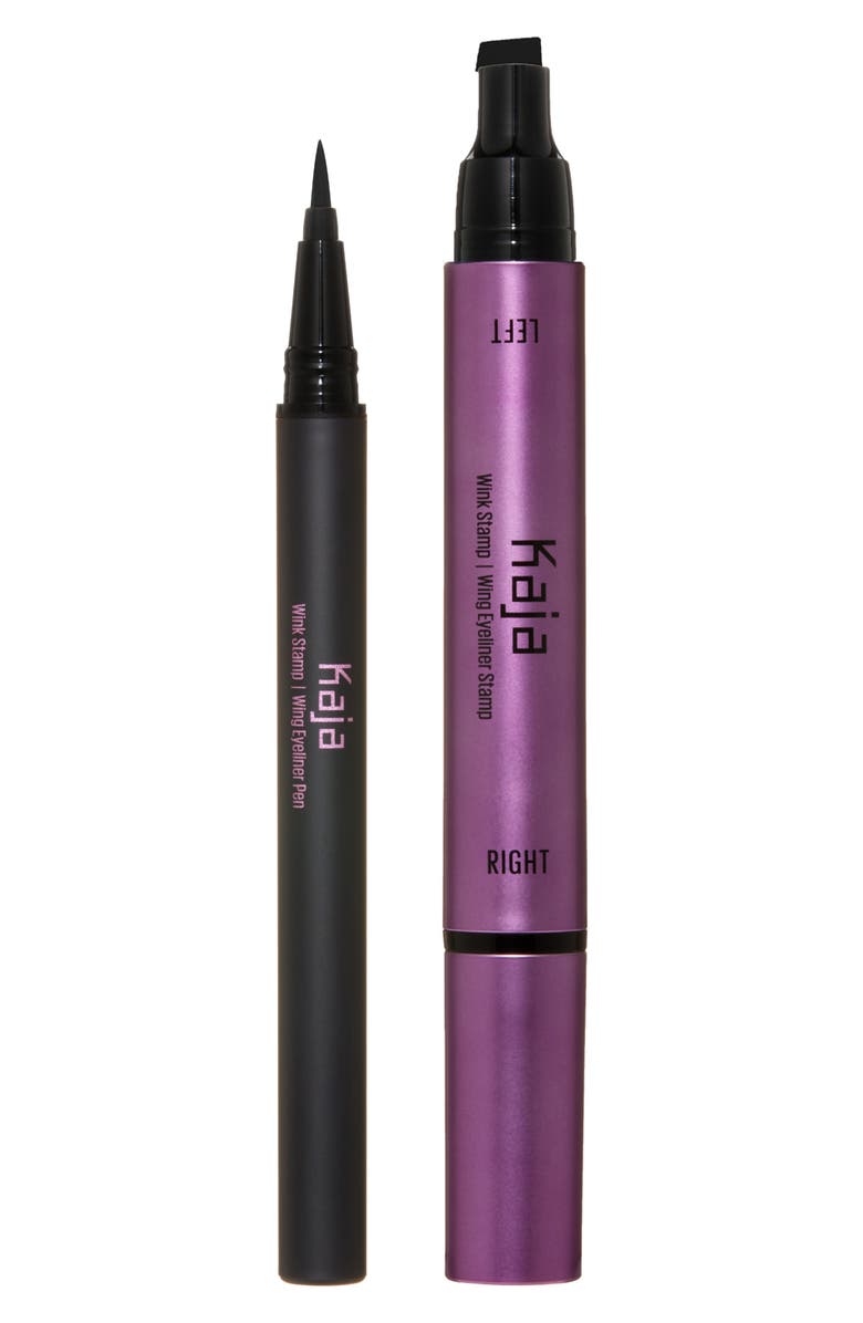 Kaja Wink Stamp Waterproof Wing Eyeliner Stamp & Pen, Main, color, Black