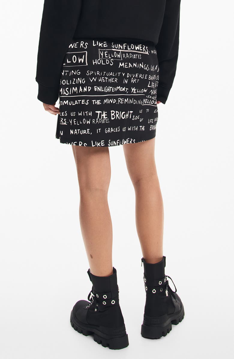 Desigual Fal Letter Stretch Cotton Miniskirt, Alternate, color, 