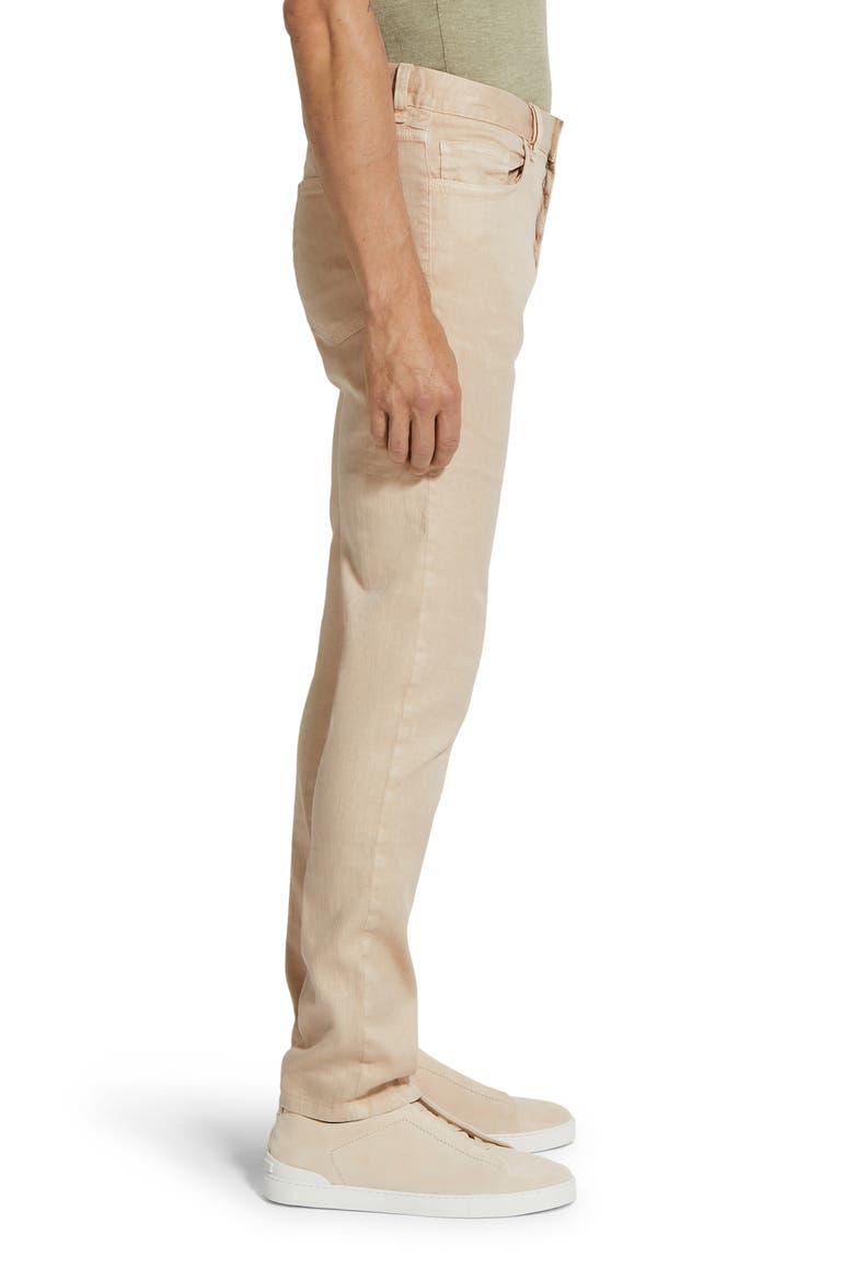 Roccia Linen & Cotton Stretch Twill Slim Fit Jeans, Alternate, color, IUTA BEIGE