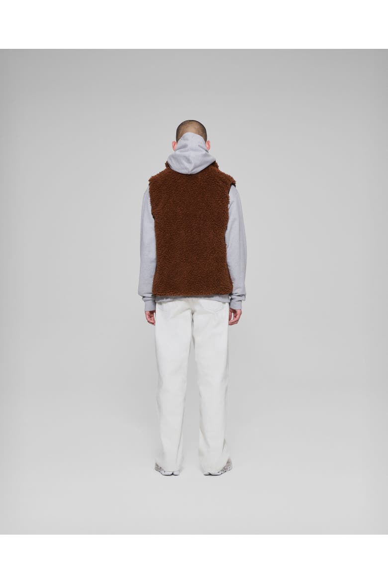 Fleece Vest, Alternate, color, Brown