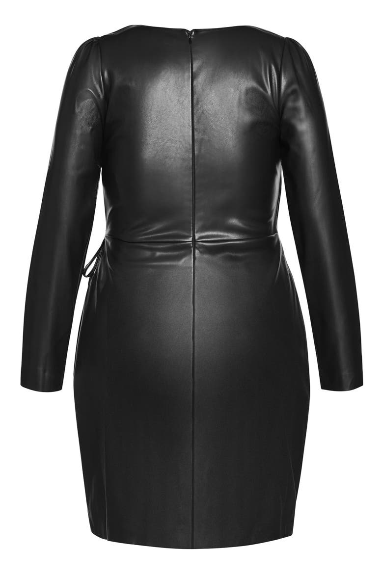 plus size faux leather skater dress Plus Size Kaila Strapless Faux Leather Dress with Ruffle Hem