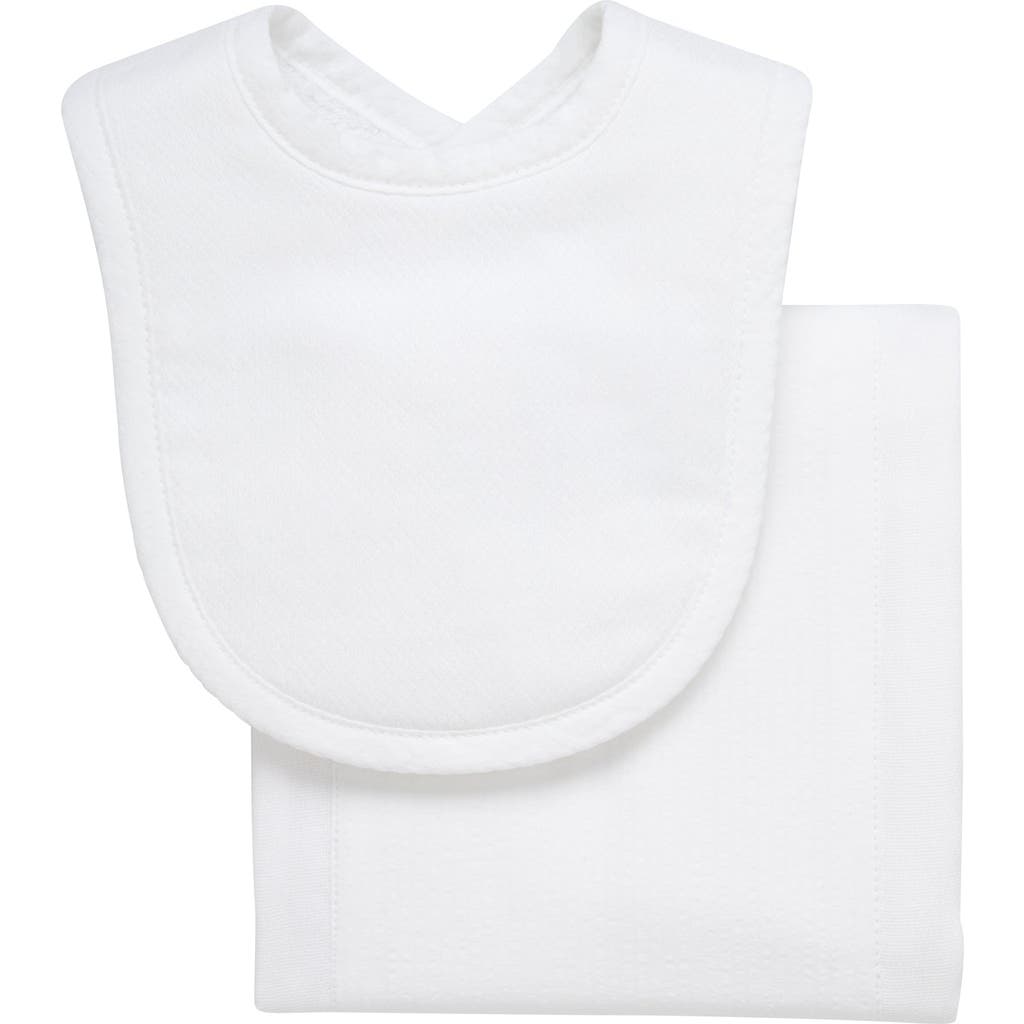 3 Marthas Seersucker Stripe Drooler Bib & Burp Set