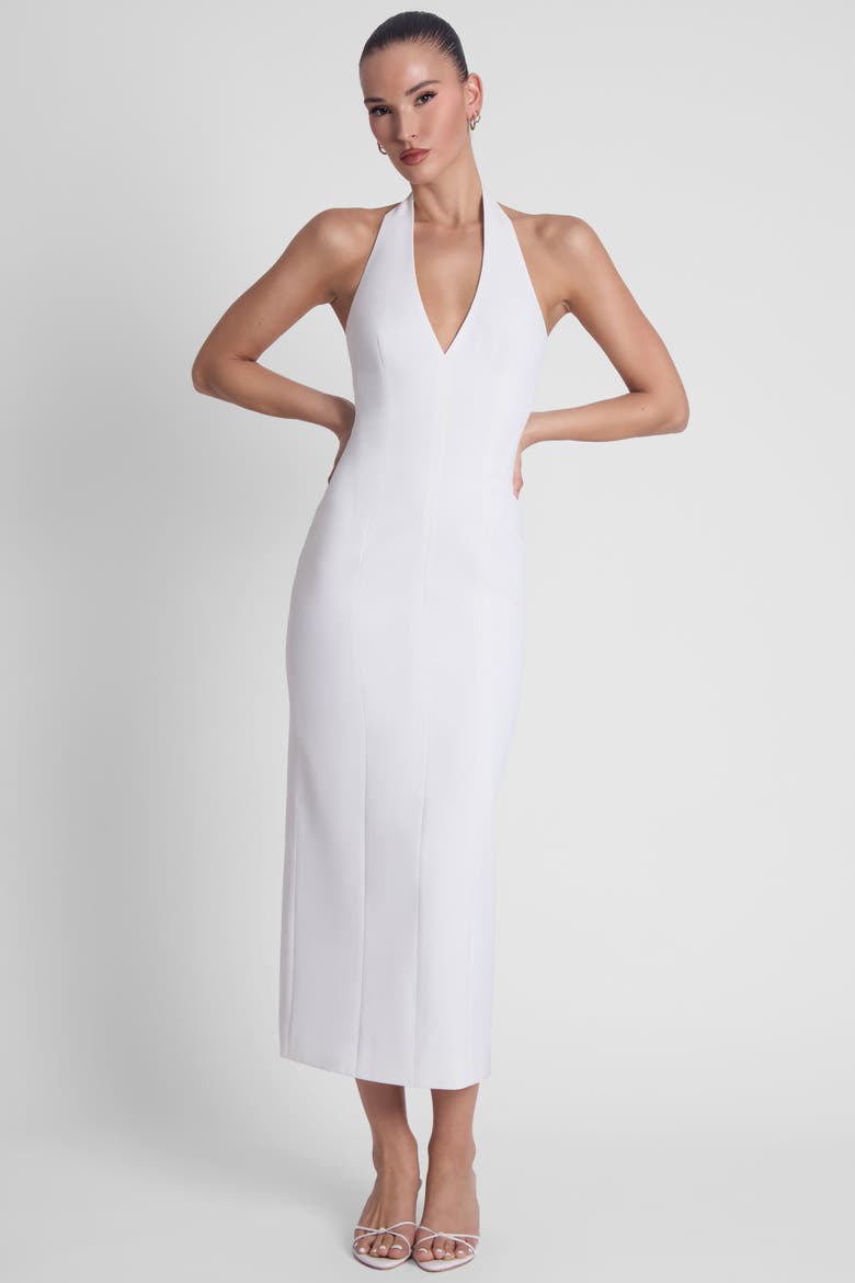 Helena Halter Midi Dress, Alternate, color, White