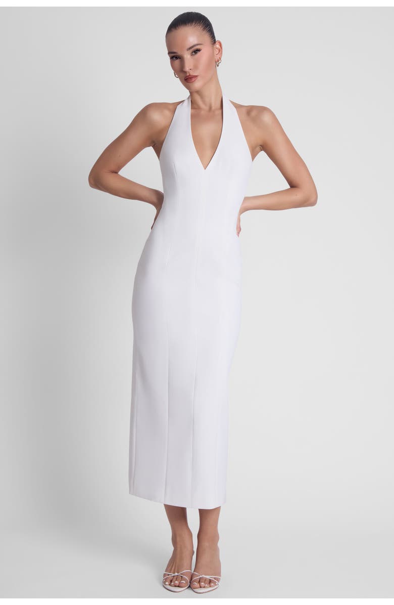 LEAU Helena Halter Midi Dress, Alternate, color, White
