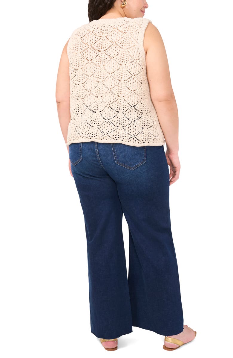 Vince Camuto Open Stitch Sleeveless Sweater, Alternate, color, Birch