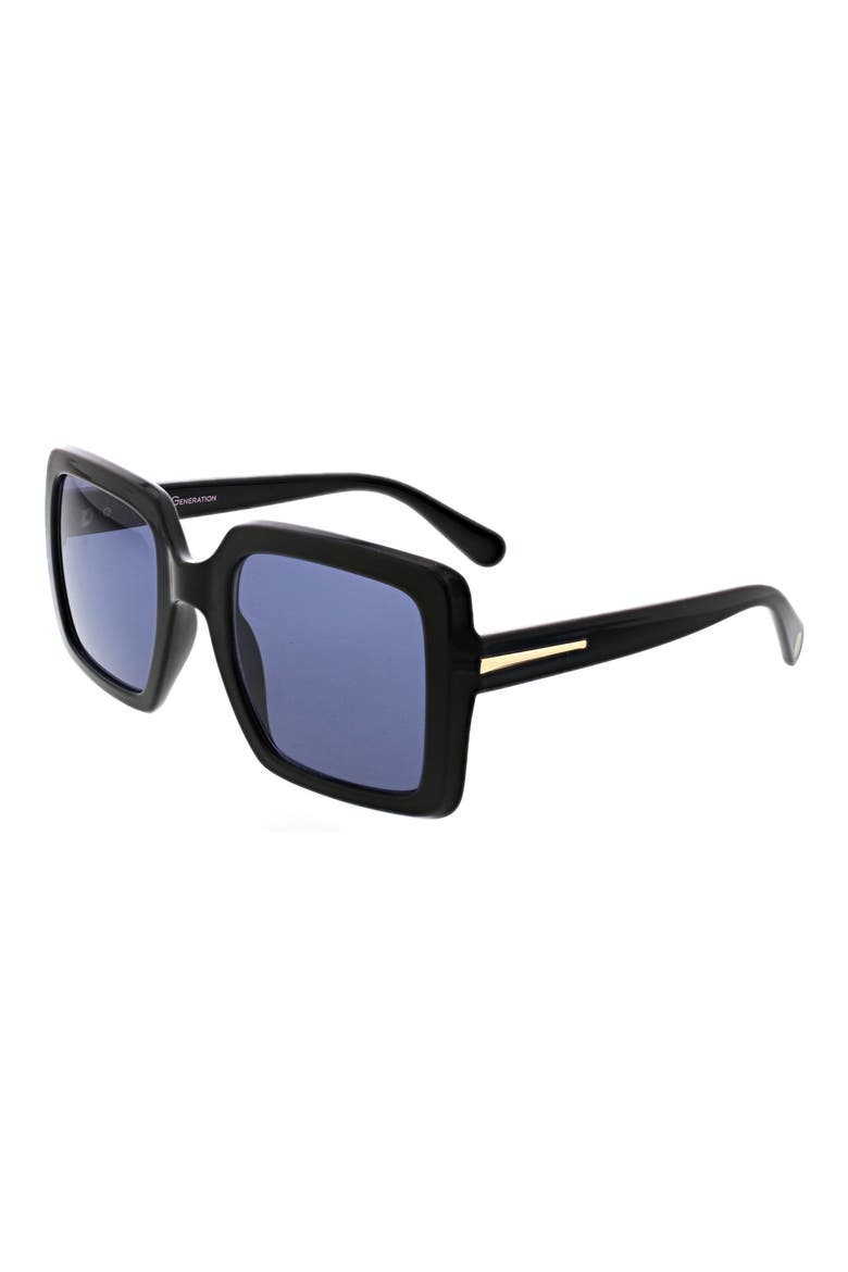 52mm Oversize Square Sunglasses, Alternate, color, BLACK
