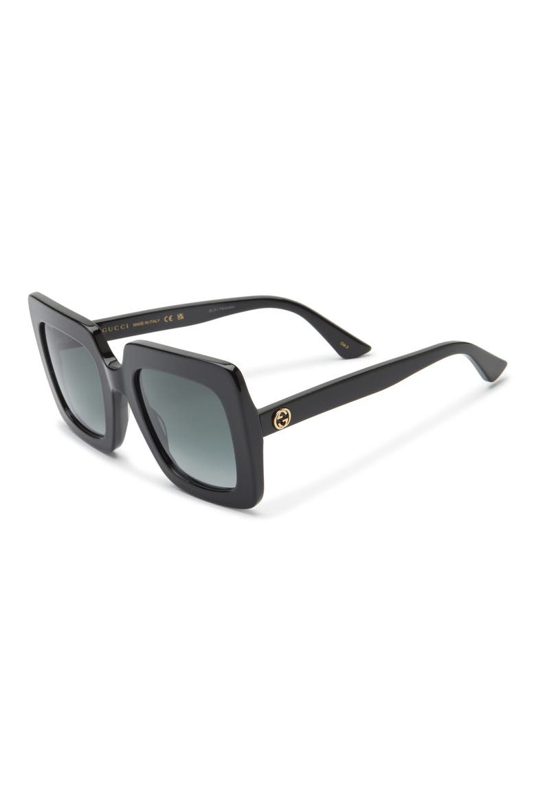 53mm Square Sunglasses, Alternate, color, BLACK BLACK GREY