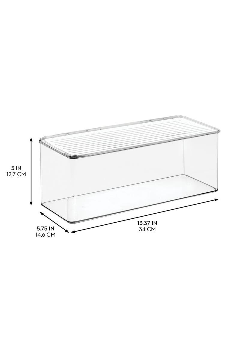 Stackable Hinged-Lid Storage Box - Set of 3 - Clear, Alternate, color, Clear/White