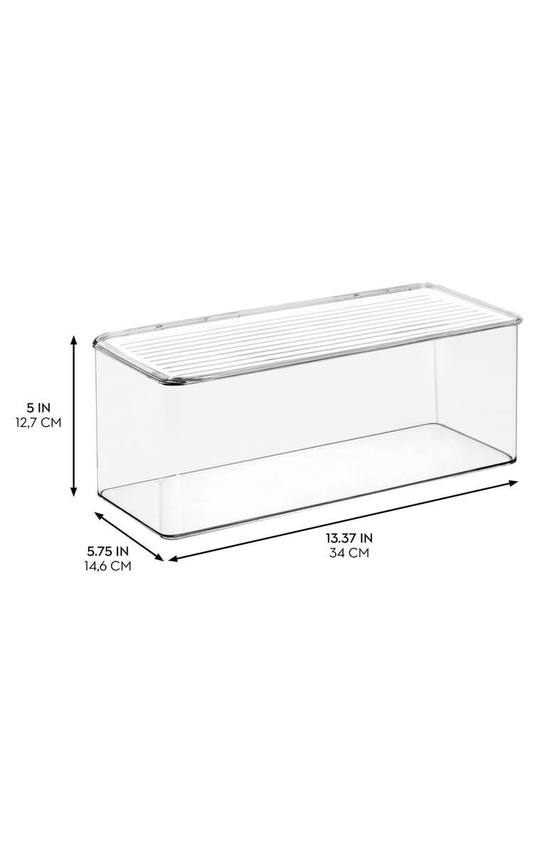 iDesign Stackable Hinged-Lid Storage Box - Set of 3 - Clear, Alternate, color, 