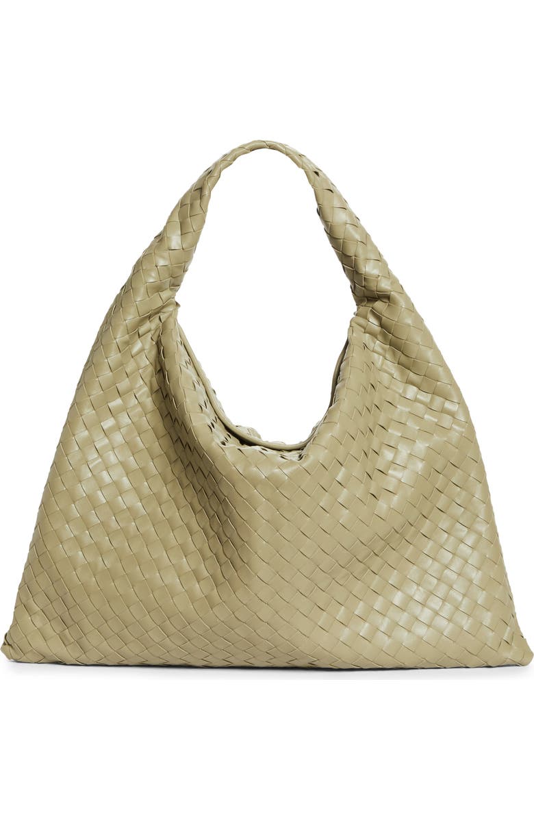 Bottega Veneta Large Hop Intrecciato Leather Hobo Bag, Main, color, 2929 Travertine-Muse Bra