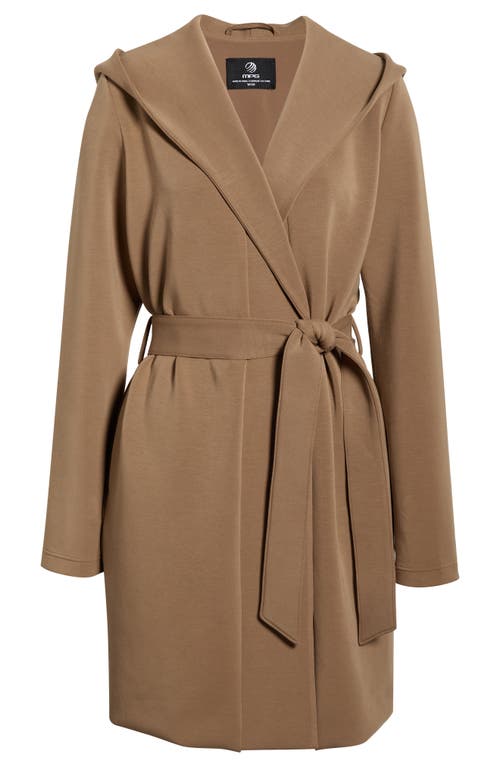 Mpg Dreamweave Hooded Wrap Cardigan In Brown