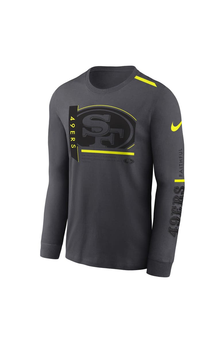 Nike Men's Nike Anthracite San Francisco 49ers Volt Performance Long Sleeve T-Shirt, Alternate, color,