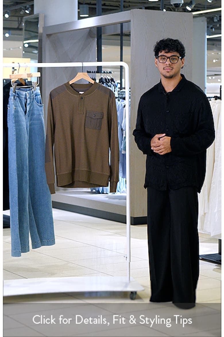 Waffle Stitch Stretch Cotton & Wool Henley video