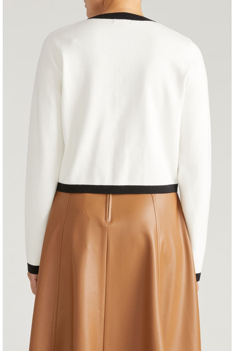 Gabrielle Cardigan, Alternate, color, CREAM/ BLACK ACCENTS