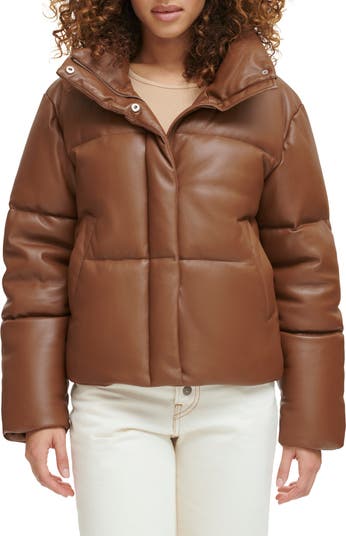 Levi’s outlet Water Resistant Faux Leather Puffer Jacket