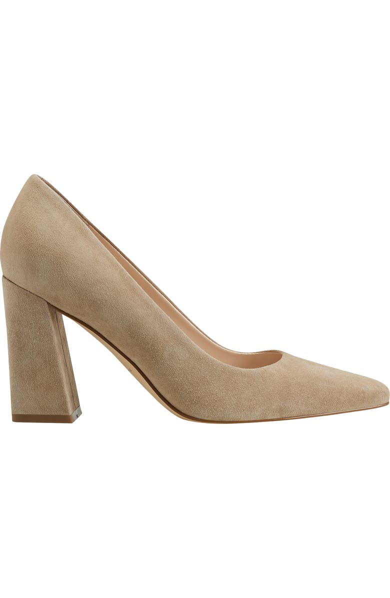 Marc Fisher LTD Yalina Pointed Toe Block Heel Pump, Alternate, color, Light Natural Suede