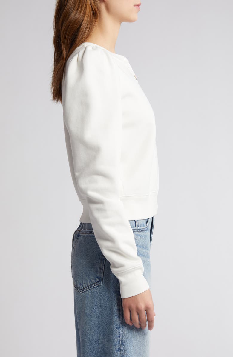 FRAME Femme Cotton Blend Henley Sweatshirt, Alternate, color, 