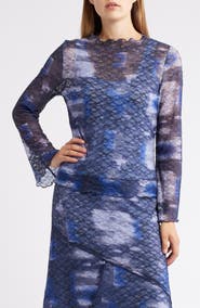 CITY BLUES Stretch Mesh Top