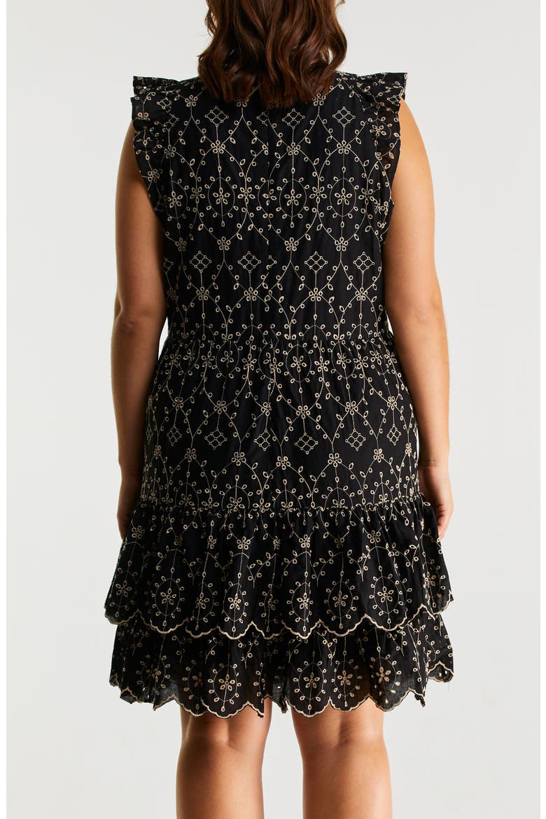 Bellini Ruffle Minidress, Alternate, color, BLACK/ BEIGE