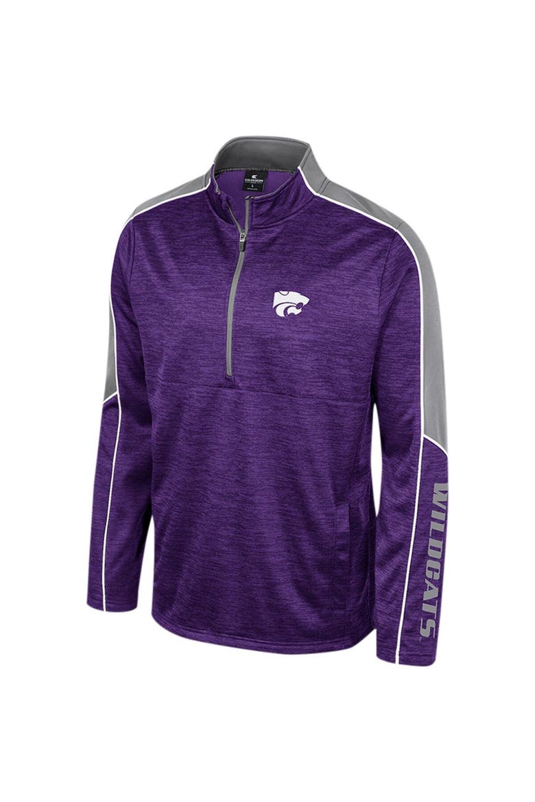 Men's Colosseum Purple Kansas State Wildcats Marled Half-Zip Jacket, Alternate, color, Purple