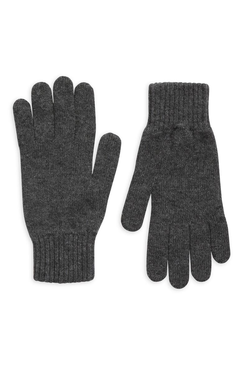 Cashmere Gloves, Main, color, MID GREY