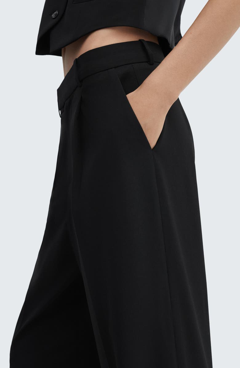 MANGO Pleat Front Wide Leg Suit Pants, Alternate, color, 