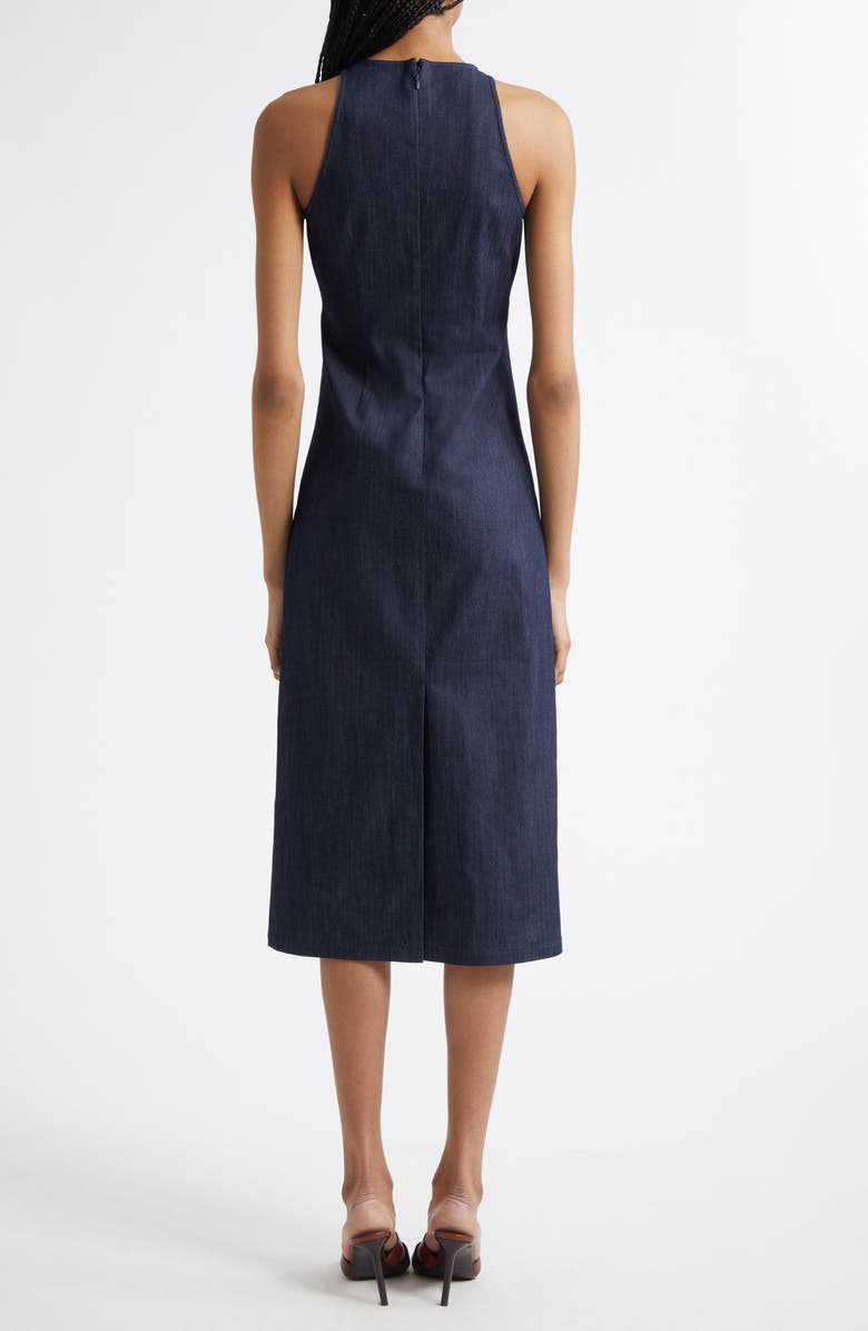 Cinq à Sept Clara Knot Front Sleeveless Denim Dress, Alternate, color, Indigo