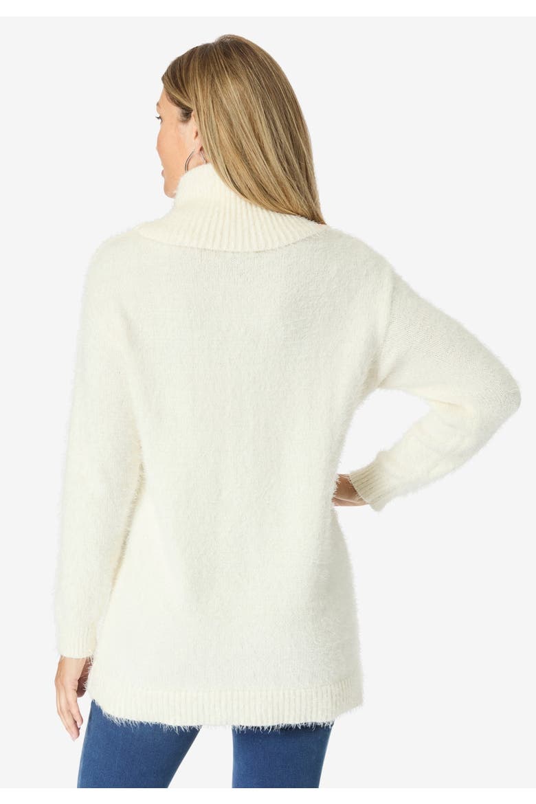 Eyelash Cowl Neck Sweater, Alternate, color, IVORY