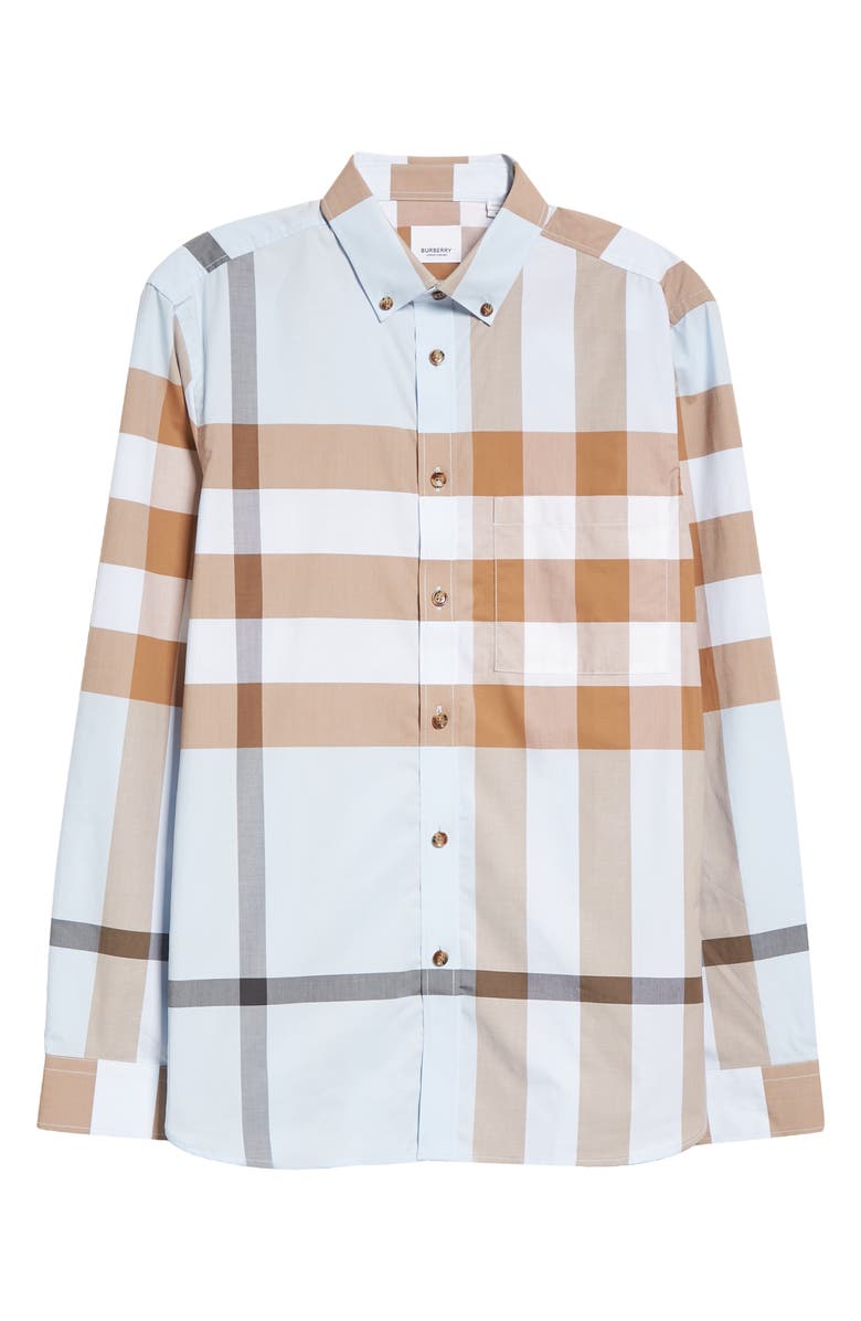 Burberry Somerton Check Button-Down Shirt, Alternate, color, 