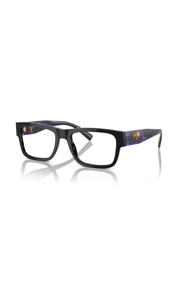 Prada 54mm Rectangle optical glasses, Main, color, Black