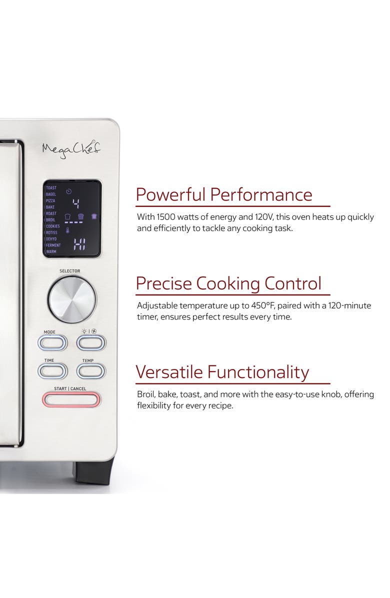 Megachef 31.7 Quart Digital French Door Multi-Function Electric Convection Toaster Oven with Rotisserie Set, Alternate, color, Grey