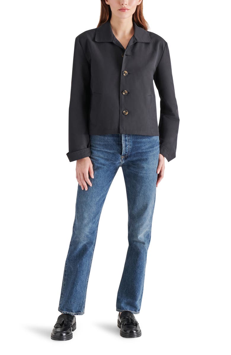 Steve Madden Cropped Trench Shirt Jacket, Alternate, color, 