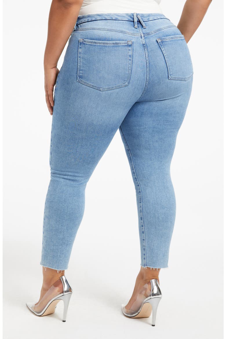 Good Legs Raw Hem High Waist Cigarette Leg Jeans, Alternate, color, INDIGO287