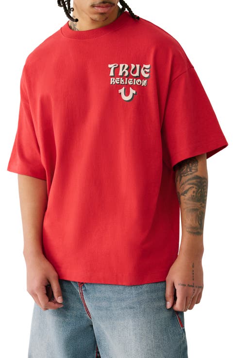 Boxy Flocked Graphic T-Shirt