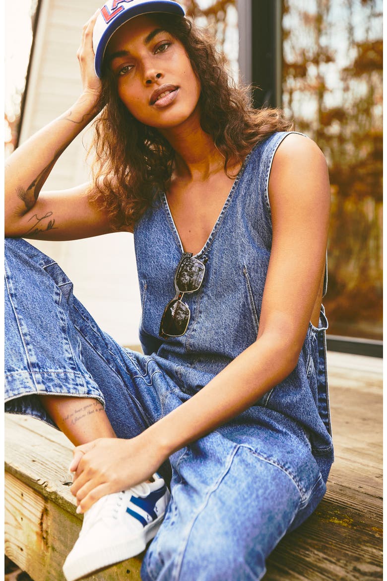 High Roller Denim Jumpsuit, Alternate, color, SAPPHIRE BLUE