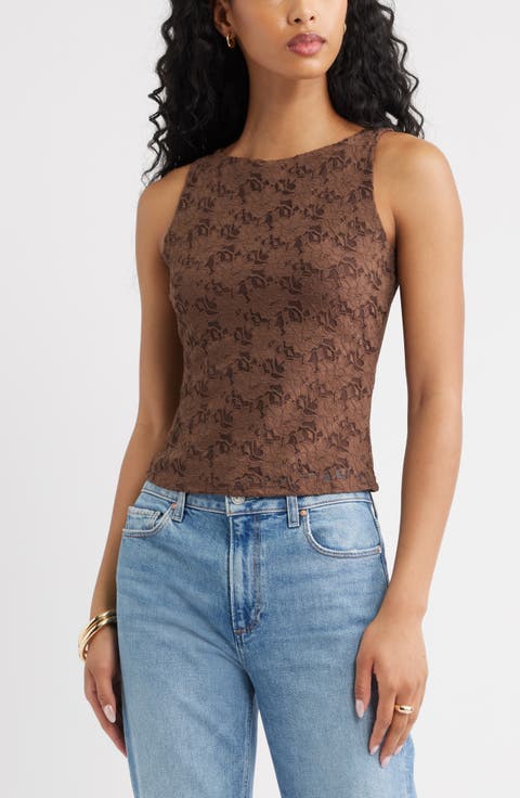 Sleeveless Lace Shell