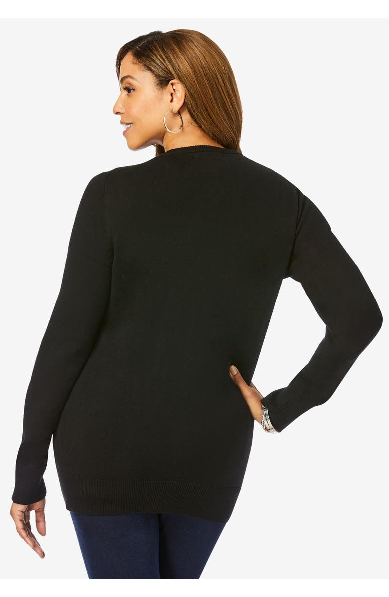 Jessica London Fine Gauge Cardigan, Alternate, color, Black