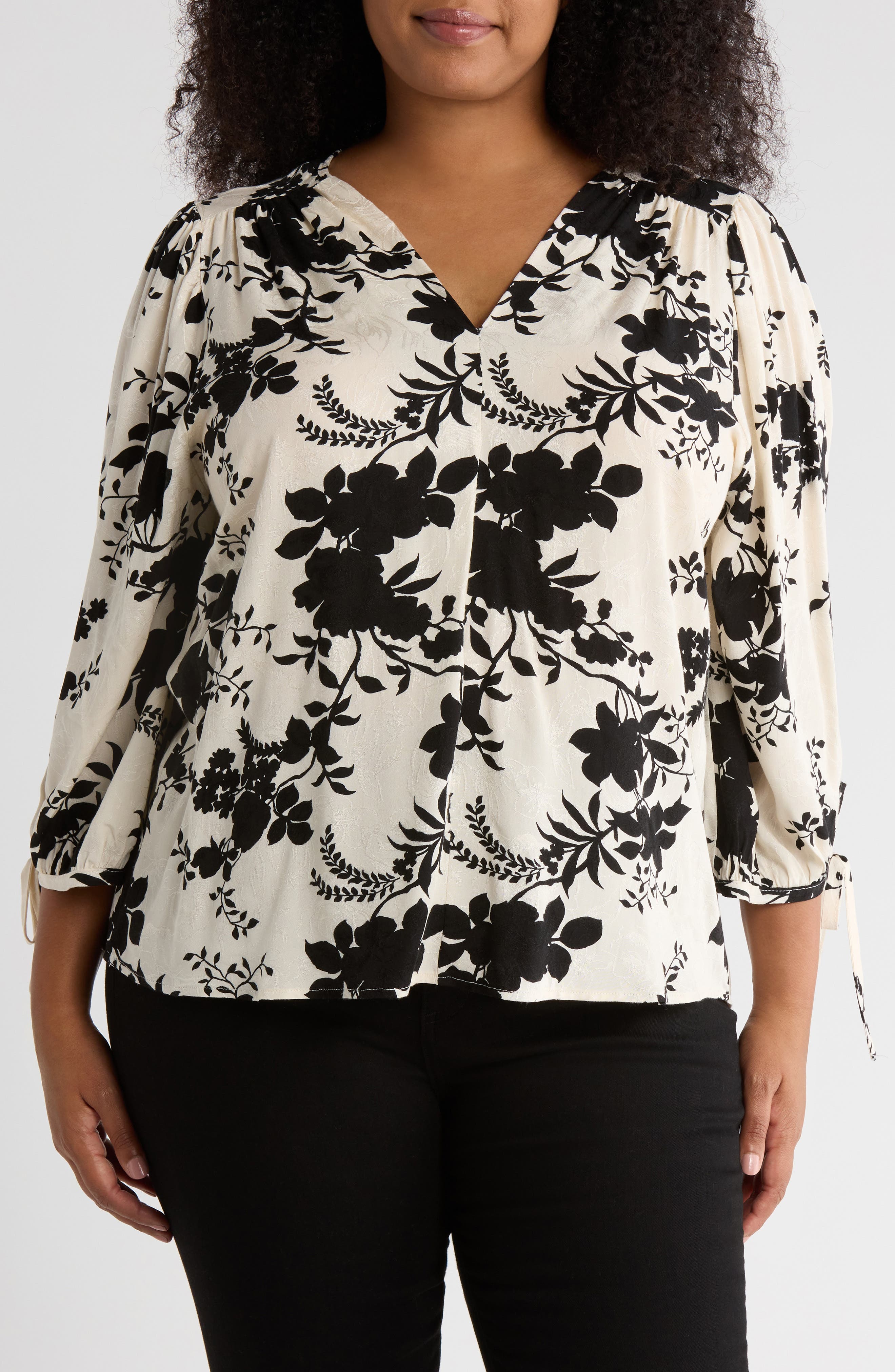 Renee C Floral Long Sleeve Top