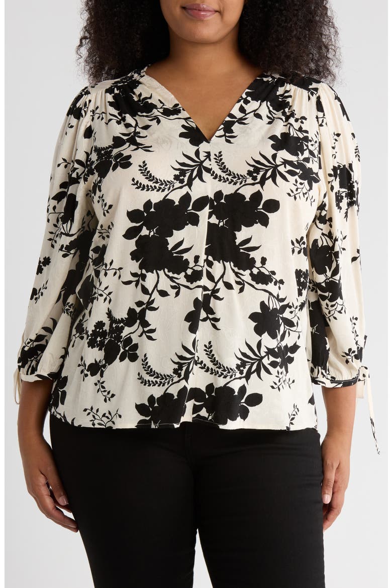 Floral Long Sleeve Top, Main, color, IVORY