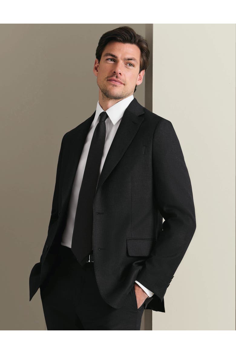 Birdseye Slim Fit Italian Luxury Suit Jacket, Alternate, color, Charcoal Grey