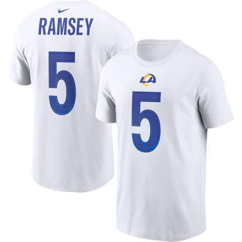 Men's Nike Jalen Ramsey White Los Angeles Rams Player Name & Number T-Shirt