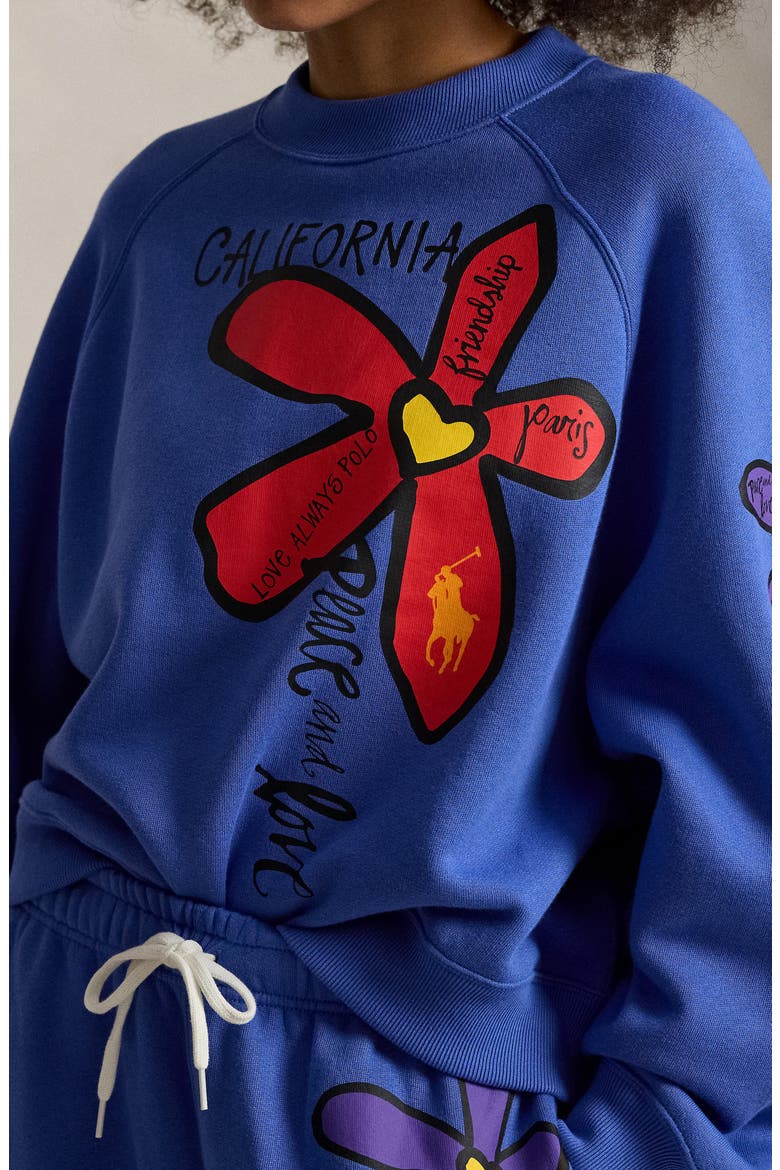 Floral Graphic Sweatshirt, Alternate, color, INDIGO SKY
