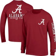 Champion Men's Champion Crimson Alabama Crimson Tide Team Stack 3-Hit Long Sleeve T-Shirt