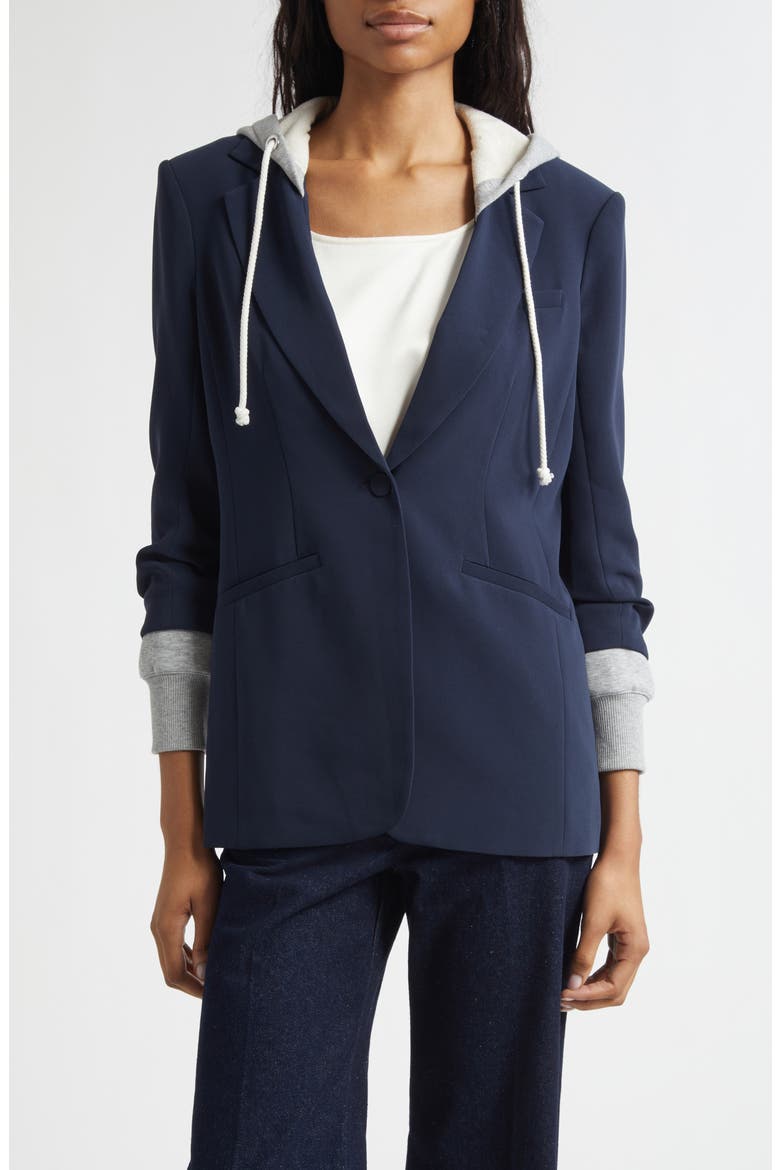 Hooded Khloe Jacket, Main, color, NAVY/HEATHER GREY