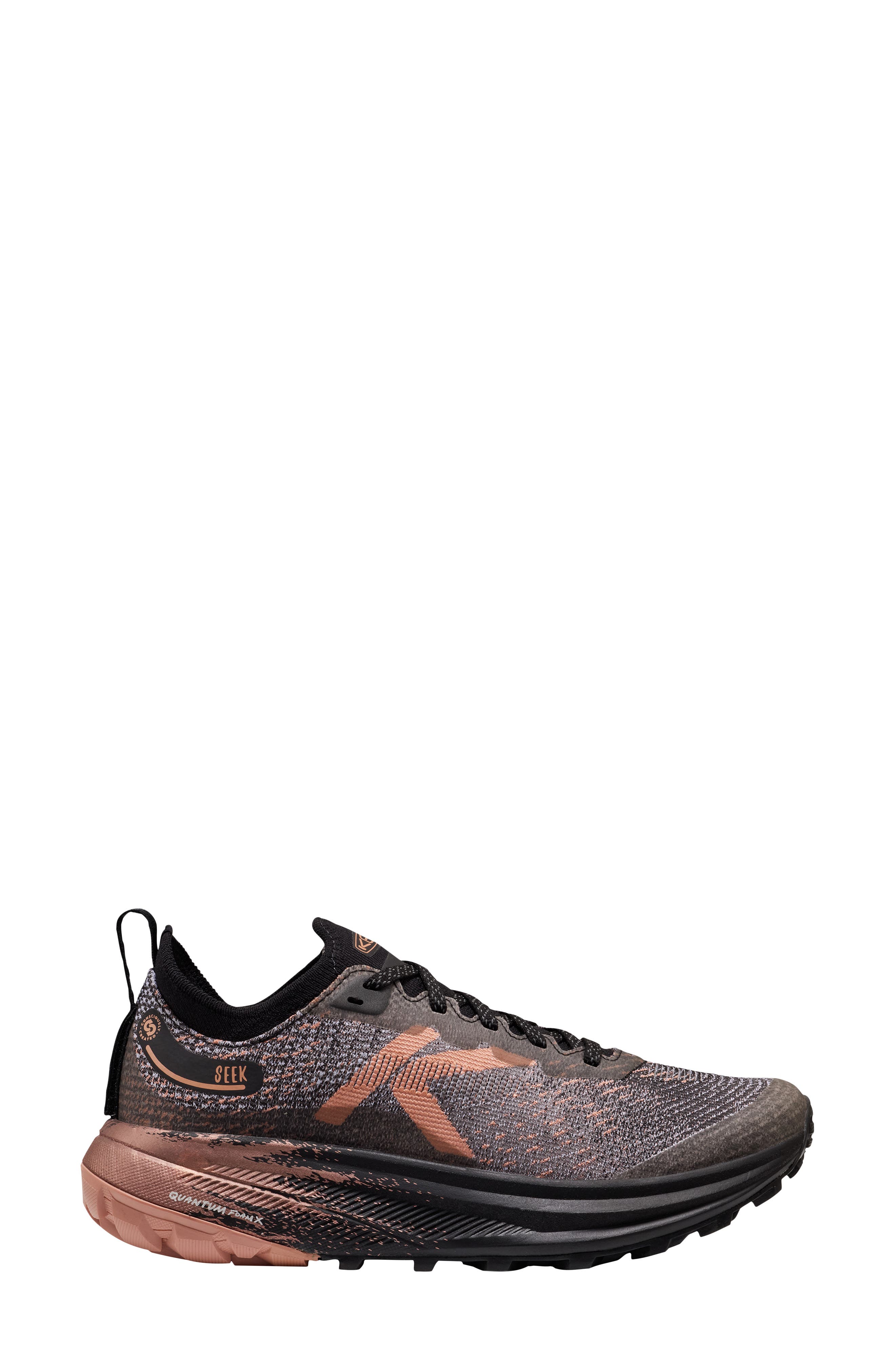 Seek Trail Running Shoe, Alternate, color, BLACK/ ROSE GOLD