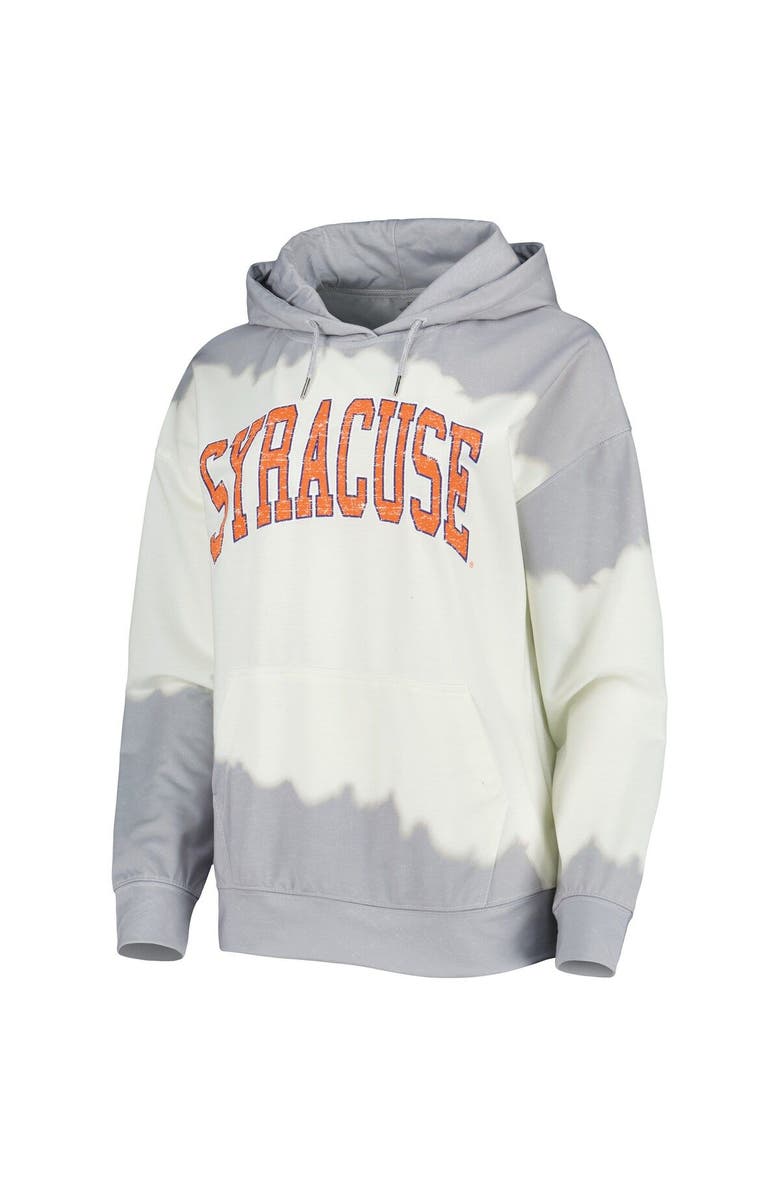 GAMEDAY COUTURE Women's Gameday Couture White/Gray Syracuse Orange For the Fun Double Dip-Dyed Pullover Hoodie, Alternate, color, 